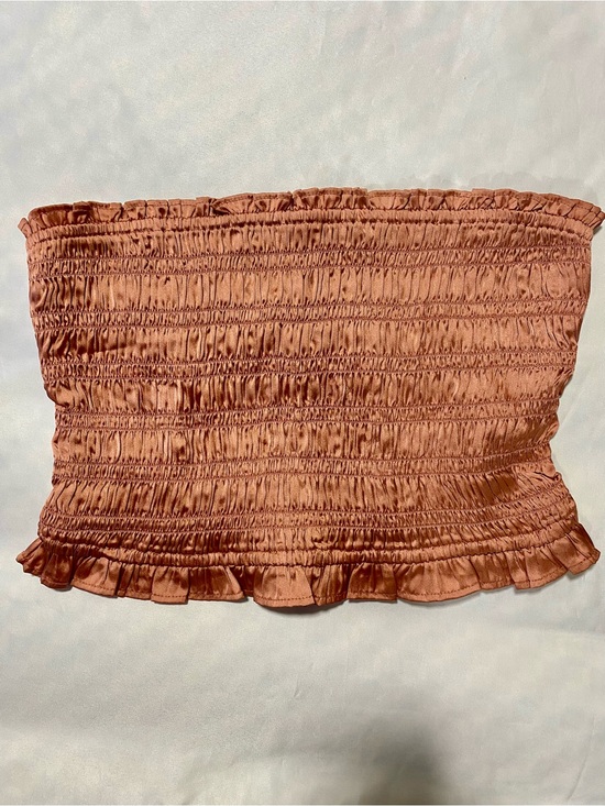 Free People Tops - Free People Rusty Rose Smocked Satin Crop Top